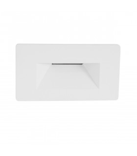 Cove Horizontal Outdoor Recessed Wall Lamp Matt White Aluminium Glass LED 1.5W 118Lm 3000K IP54-1