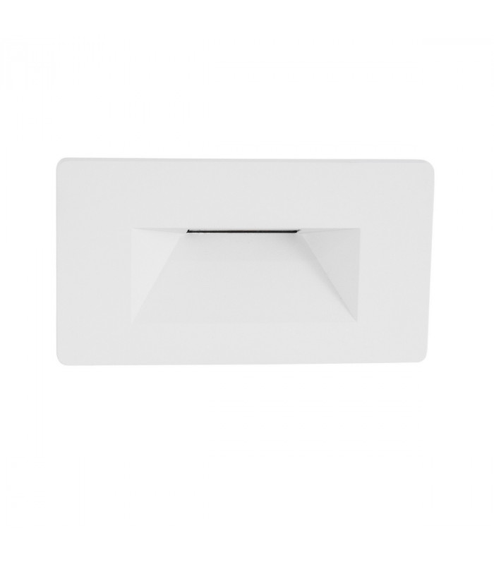 Cove Horizontal Outdoor Recessed Wall Lamp Matt White Aluminium Glass LED 1.5W 118Lm 3000K IP54-1