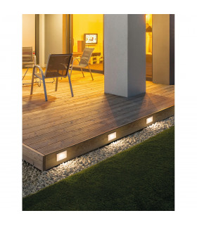 Cove Horizontal Outdoor Recessed Wall Lamp Matt White Aluminium Glass LED 1.5W 118Lm 3000K IP54-2