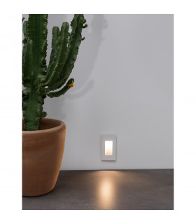 Cove Vertical Outdoor Recessed Wall Lamp Matt White Aluminium Glass LED 1.5W 118Lm 3000K IP54-2