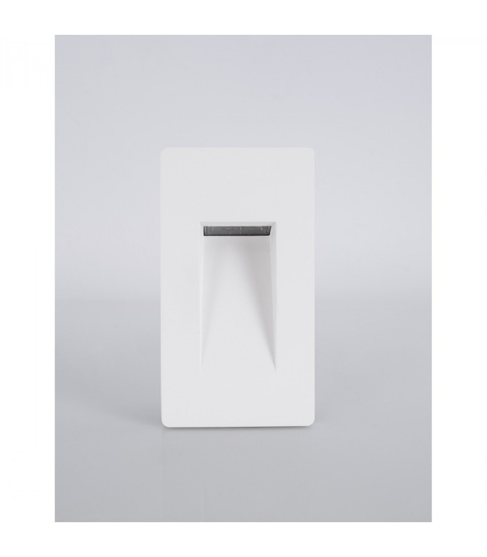 Cove Vertical Outdoor Recessed Wall Lamp Matt White Aluminium Glass LED 1.5W 118Lm 3000K IP54-3