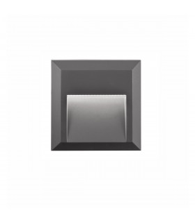 Pulsar Outdoor Flush Wall Lamp Dark Grey ABS LED 2W 268Lm 3000K IP54 AC Driver Included-1