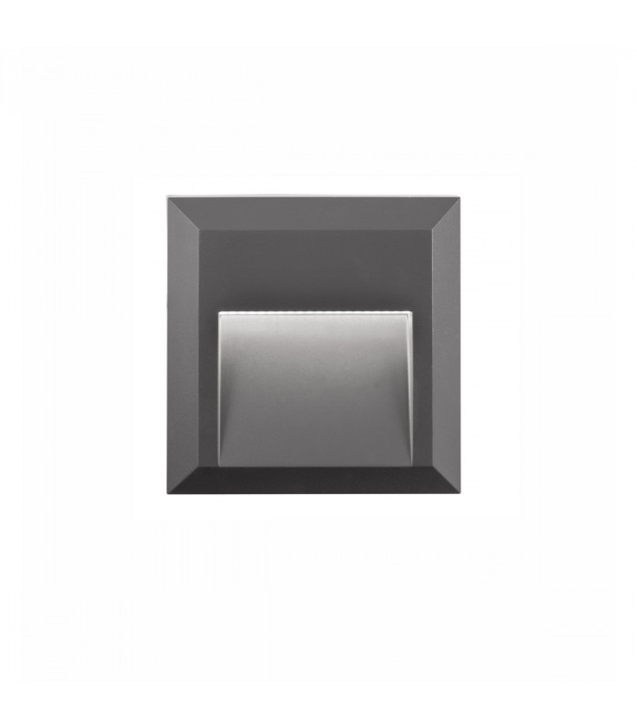 Pulsar Outdoor Flush Wall Lamp Dark Grey ABS LED 2W 268Lm 3000K IP54 AC Driver Included-1