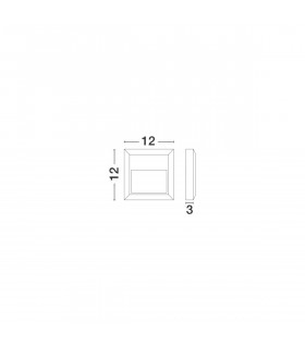 Pulsar Outdoor Flush Wall Lamp Dark Grey ABS LED 2W 268Lm 3000K IP54 AC Driver Included-2
