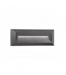 Pulsar Outdoor Flush Wall Lamp Dark Grey ABS LED 2W 365Lm 3000K IP54 AC Driver Included-1