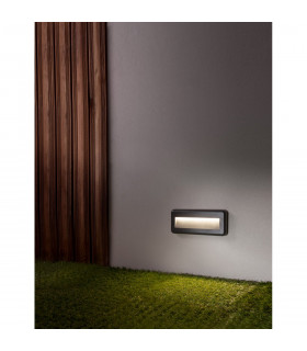 Pulsar Outdoor Flush Wall Lamp Dark Grey ABS LED 4W 461Lm 3000K IP54 AC Driver Included-2