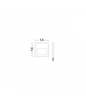 Pulsar Outdoor Flush Wall Lamp Dark Grey ABS LED 4W 526Lm 3000K IP54 AC Driver Included-2