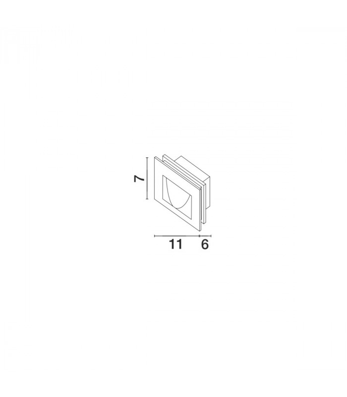 Krypton Outdoor Recessed Wall Lamp White Aluminium LED 3W 352Lm 3000K IP54-2
