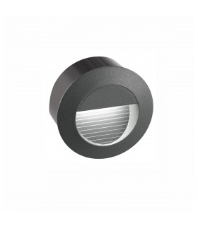 Krypton Round Outdoor Recessed Wall Lamp Dark Grey Aluminium LED 3W 270Lm 3000K IP54-1