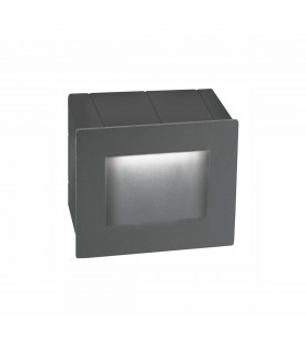 Krypton Outdoor Recessed Wall Lamp Dark Grey Aluminium LED 3W 132Lm 3000K IP54-1