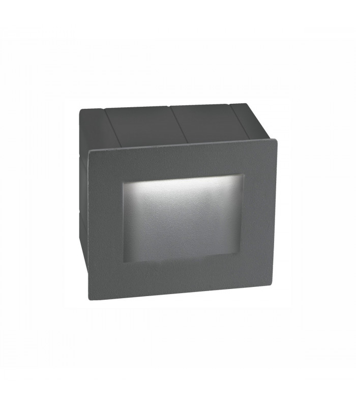 Krypton Outdoor Recessed Wall Lamp Dark Grey Aluminium LED 3W 132Lm 3000K IP54-1
