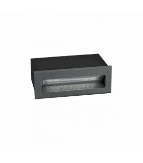 Krypton Outdoor Recessed Wall Lamp Dark Grey Aluminium LED 3W 202Lm 3000K IP54-1