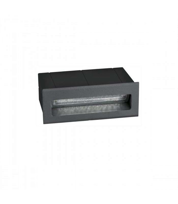 Krypton Outdoor Recessed Wall Lamp Dark Grey Aluminium LED 3W 202Lm 3000K IP54-1