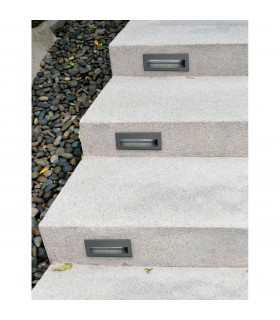 Krypton Outdoor Recessed Wall Lamp Dark Grey Aluminium LED 3W 202Lm 3000K IP54-2