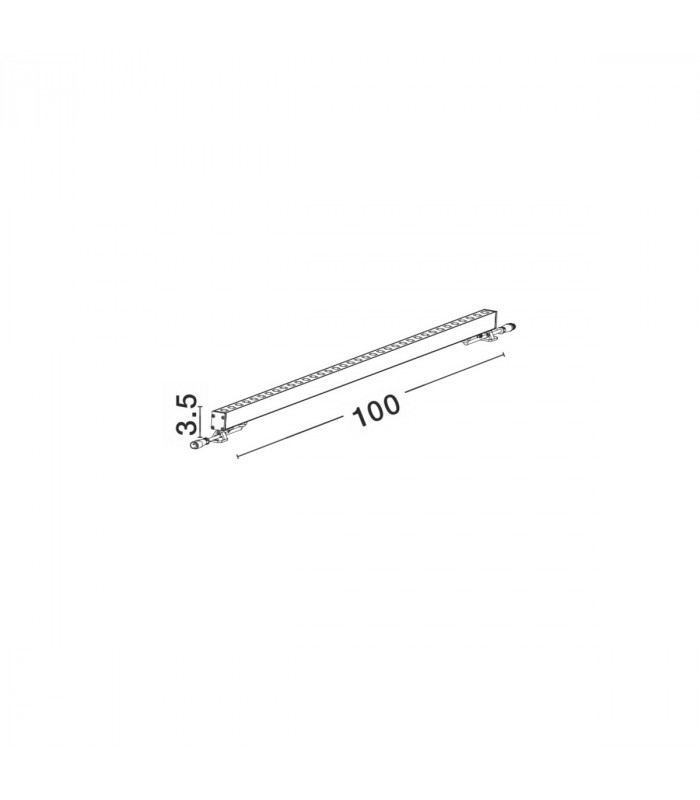Wall Washer Outdoor Display Light Satin Nickel Aluminium Glass LED Chip Philips 15W 746Lm 3000K IP67-3