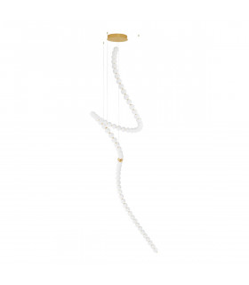 Perla Integrated LED Pendant Ceiling Light Gold Metal Opal Glass LED 207W 13065Lm 3000K + Remote Control-1