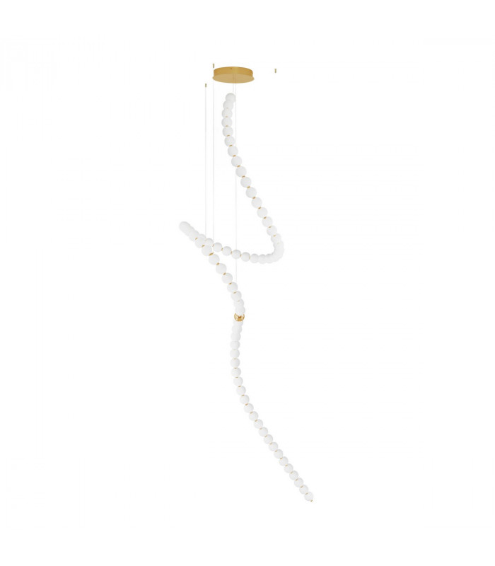 Perla Integrated LED Pendant Ceiling Light Gold Metal Opal Glass LED 207W 13065Lm 3000K + Remote Control-1