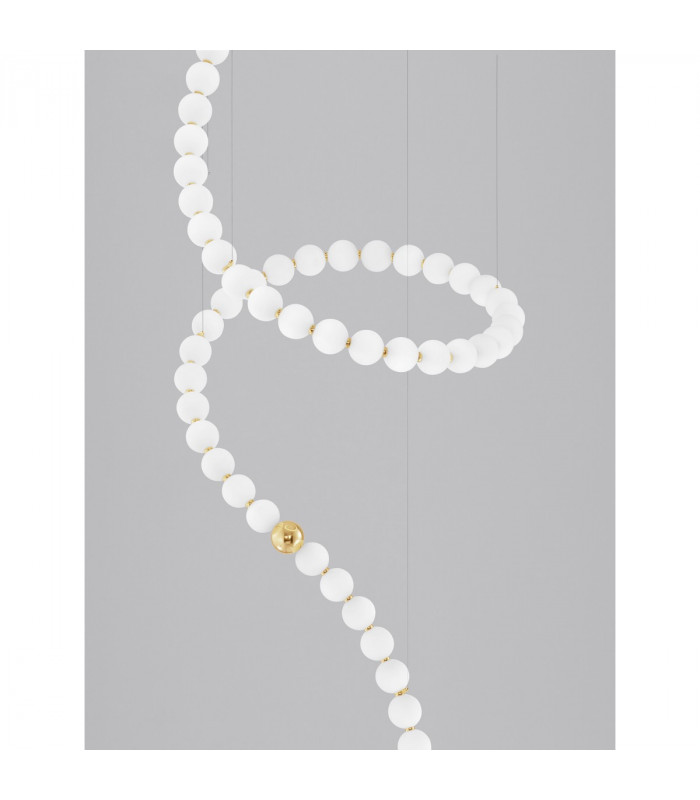 Perla Integrated LED Pendant Ceiling Light Gold Metal Opal Glass LED 207W 13065Lm 3000K + Remote Control-3