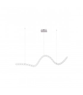 Perla Integrated LED Pendant Ceiling Light Chrome Metal Opal Glass LED 99W 9069.3Lm 3000K + Remote Control-1