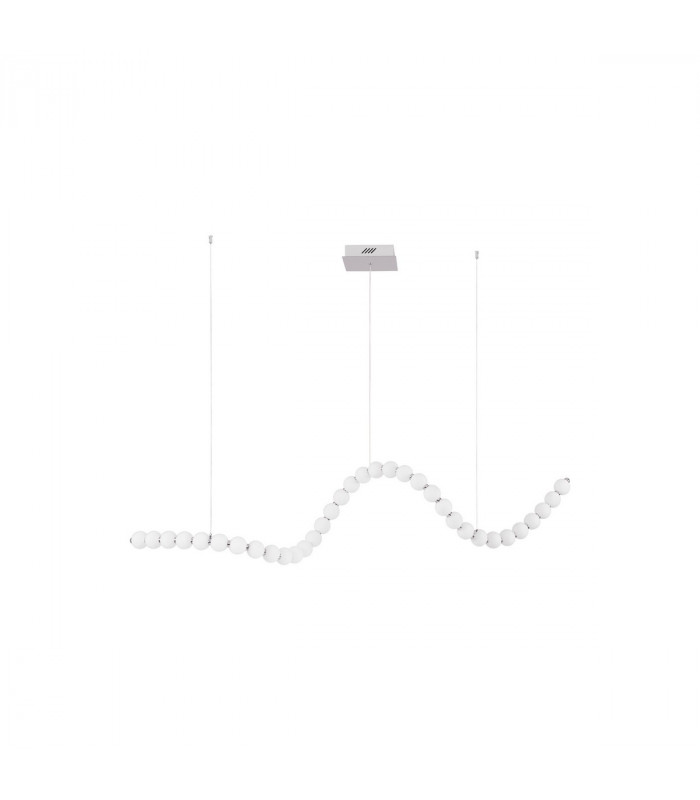 Perla Integrated LED Pendant Ceiling Light Chrome Metal Opal Glass LED 99W 9069.3Lm 3000K + Remote Control-1