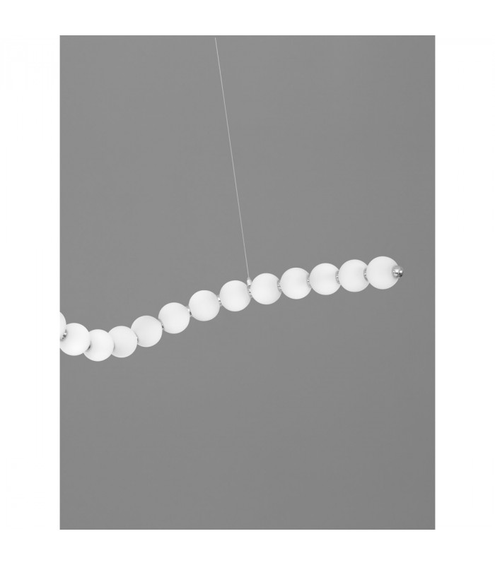 Perla Integrated LED Pendant Ceiling Light Chrome Metal Opal Glass LED 99W 9069.3Lm 3000K + Remote Control-3