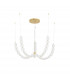 Perla Integrated LED Pendant Ceiling Light Gold Metal Opal Glass LED 130W 11376Lm 3000K + Remote Control-1