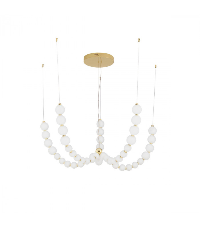 Perla Integrated LED Pendant Ceiling Light Gold Metal Opal Glass LED 130W 11376Lm 3000K + Remote Control-1