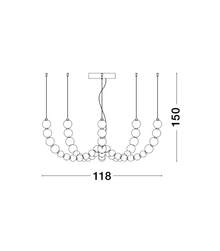 Perla Integrated LED Pendant Ceiling Light Gold Metal Opal Glass LED 130W 11376Lm 3000K + Remote Control-4