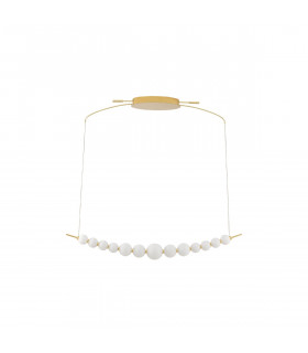 Perla Integrated LED Pendant Ceiling Light Gold Metal Opal Glass LED 32W 2685Lm 3000K-1