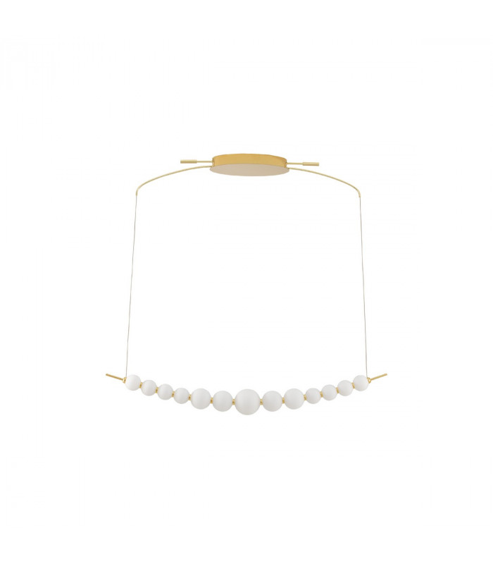 Perla Integrated LED Pendant Ceiling Light Gold Metal Opal Glass LED 32W 2685Lm 3000K-1