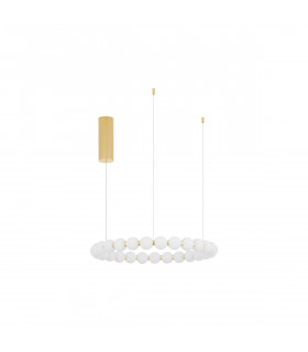 Perla Integrated LED Pendant Ceiling Light Gold Metal Opal Glass LED 54W 4731Lm 3000K-1