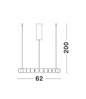 Perla Integrated LED Pendant Ceiling Light Gold Metal Opal Glass LED 54W 4731Lm 3000K-2