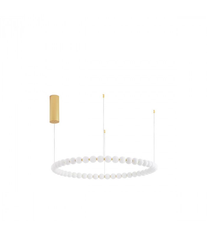 Perla Integrated LED Pendant Ceiling Light Gold Metal Opal Glass LED 96W 8075Lm 3000K + Remote Control-1