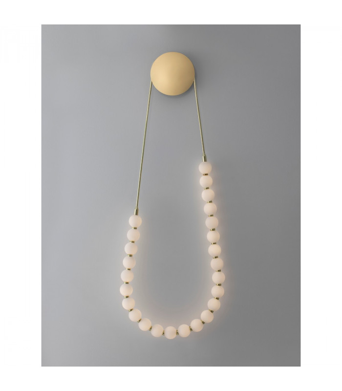 Perla Integrated LED Pendant Ceiling Light Gold Metal Opal Glass LED 50W 4734Lm 3000K-4