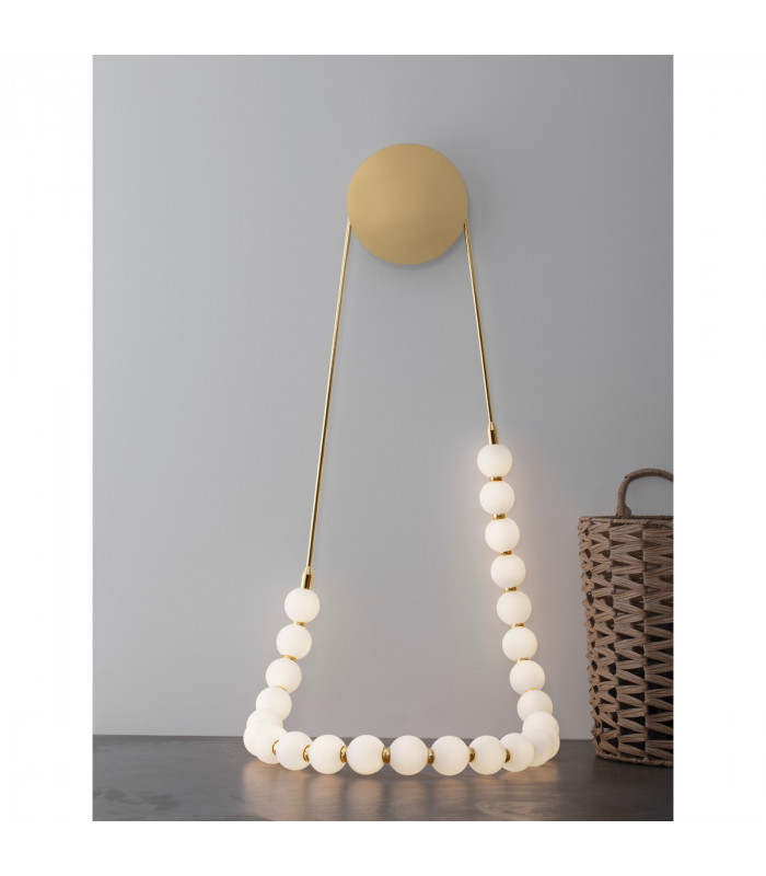 Perla Integrated LED Pendant Ceiling Light Gold Metal Opal Glass LED 50W 4734Lm 3000K-5