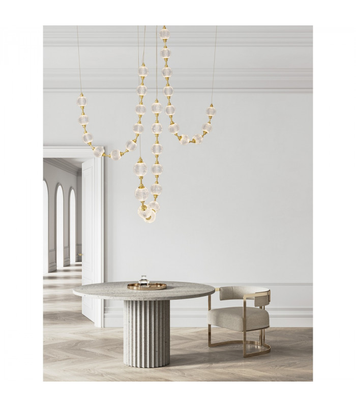 Brillante Integrated LED Pendant Ceiling Light Gold Aluminium LED 133W 8530Lm 3200K + Remote Control-2