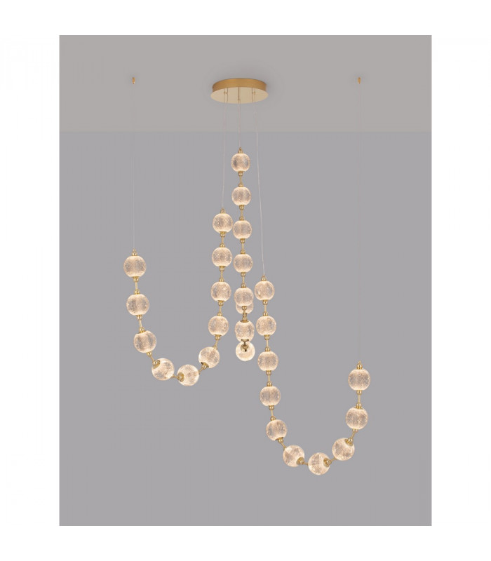 Brillante Integrated LED Pendant Ceiling Light Gold Aluminium LED 133W 8530Lm 3200K + Remote Control-5