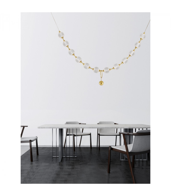 Brillante Integrated LED Pendant Ceiling Light Gold Aluminium LED 50.4W 3229 Lm 3200K + Remote Control-2