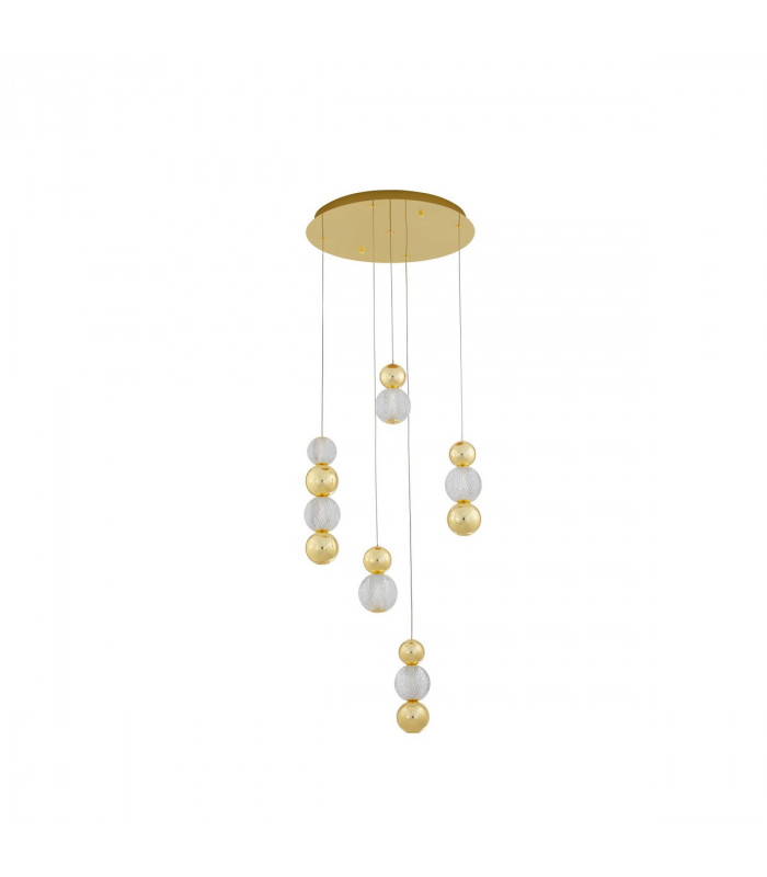Brille Cluster Pendant Ceiling Light Gold Aluminium LED 28W 230V 1811 Lm 3200K-1