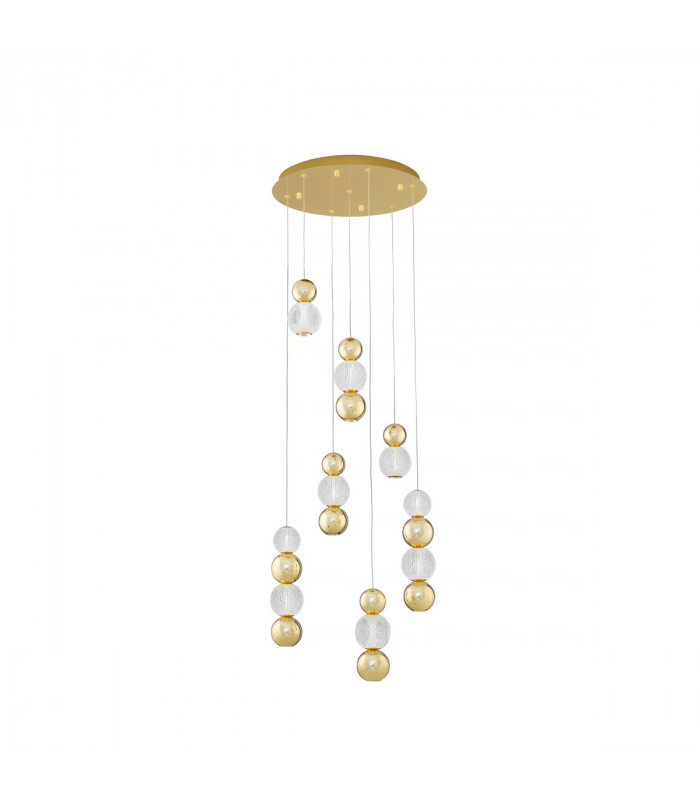 Brille Integrated LED Pendant Ceiling Light Gold Aluminium LED 42W 230V 3289Lm 3200K-1