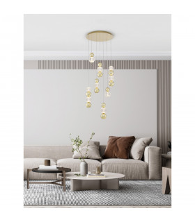 Brille Integrated LED Pendant Ceiling Light Gold Aluminium LED 42W 230V 3289Lm 3200K-2