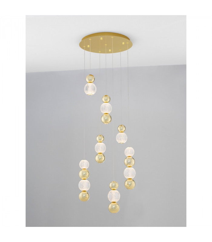 Brille Integrated LED Pendant Ceiling Light Gold Aluminium LED 42W 230V 3289Lm 3200K-4