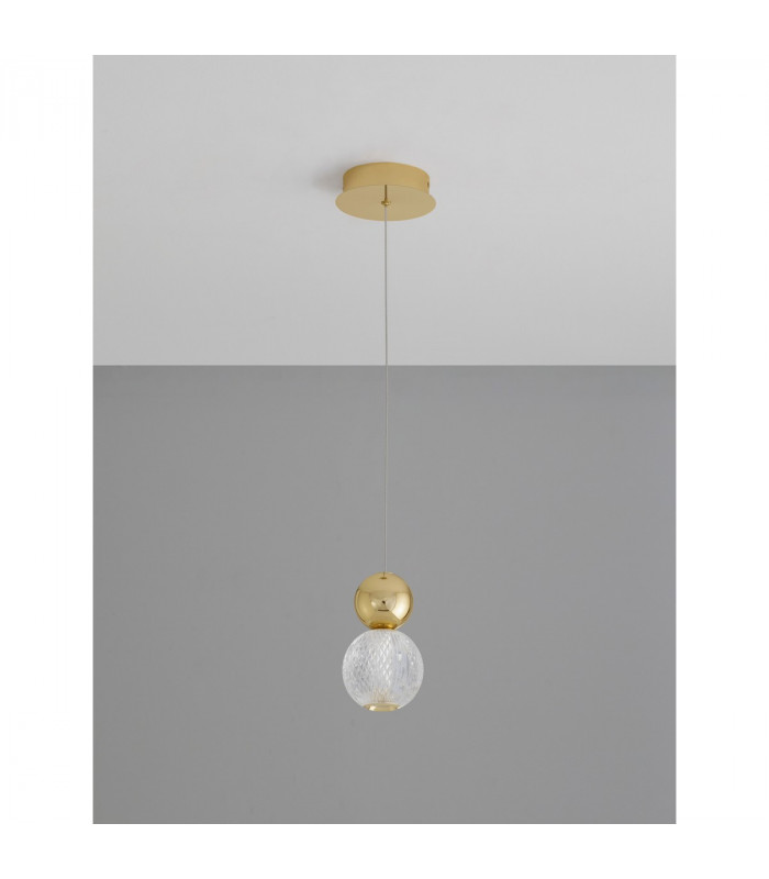 Brille Integrated LED Pendant Ceiling Light Gold Aluminium LED 4W 230V 344.5Lm 3200K-2