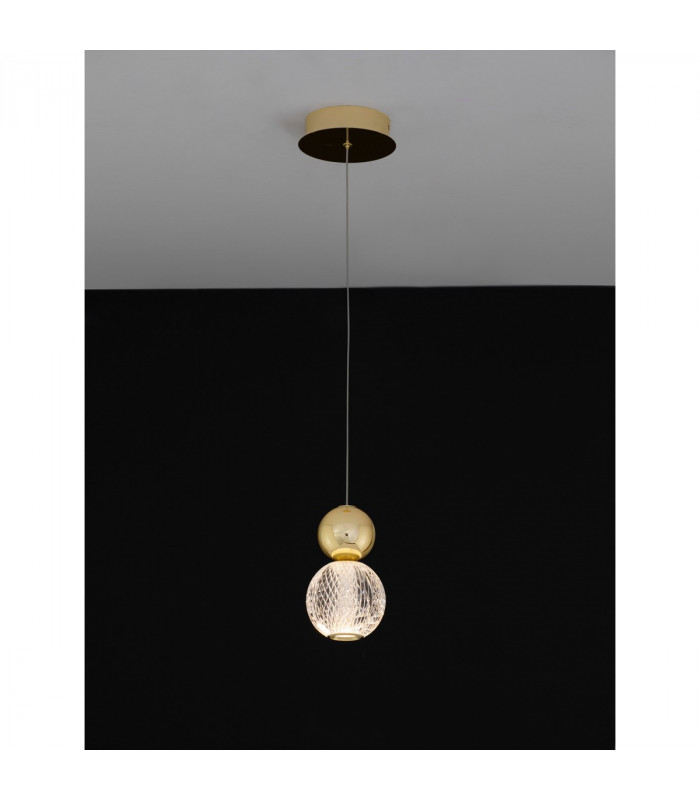 Brille Integrated LED Pendant Ceiling Light Gold Aluminium LED 4W 230V 344.5Lm 3200K-3