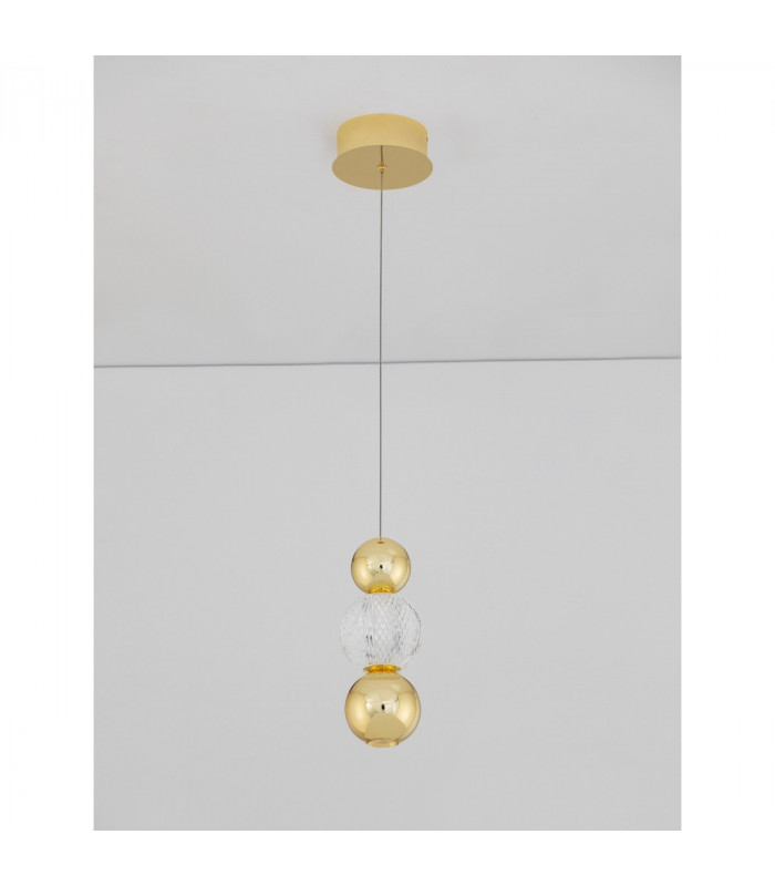 Brille Integrated LED Pendant Ceiling Light Gold Aluminium LED 6W 230V 322Lm 3200K-3