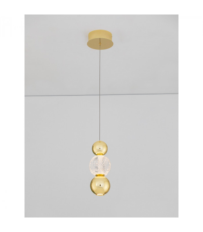Brille Integrated LED Pendant Ceiling Light Gold Aluminium LED 6W 230V 322Lm 3200K-4