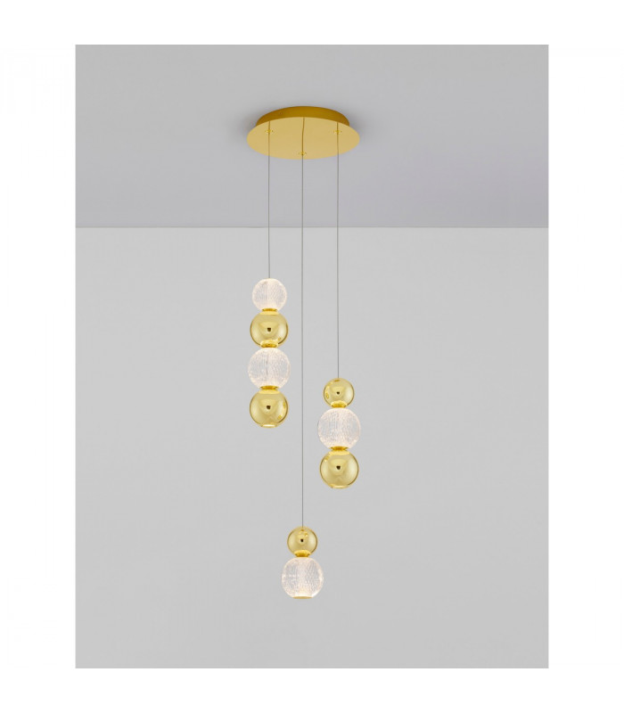 Brille Integrated LED Pendant Ceiling Light Gold Aluminium LED 18W 230V 852Lm 3200K-2
