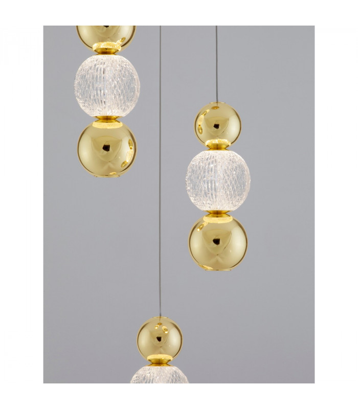 Brille Integrated LED Pendant Ceiling Light Gold Aluminium LED 18W 230V 852Lm 3200K-4