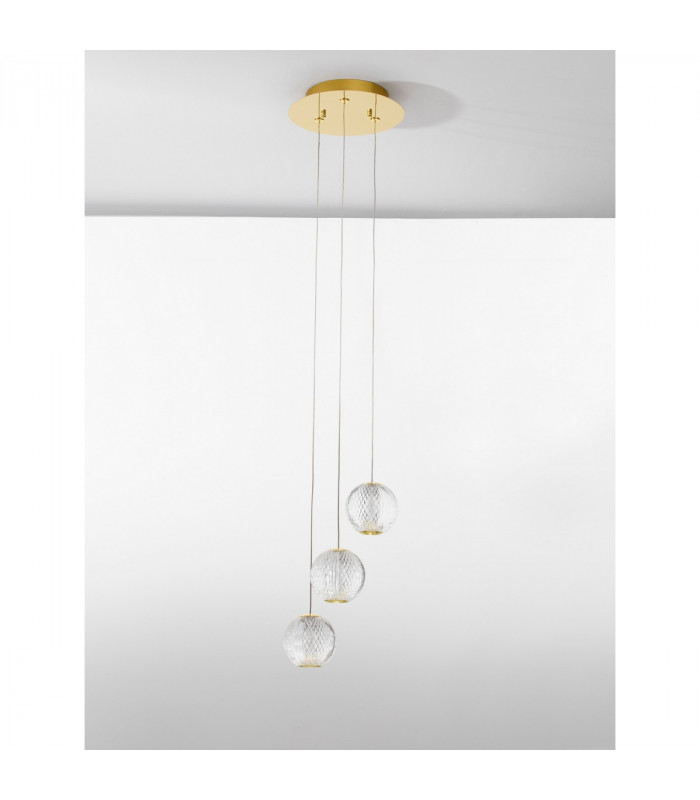 Brillante Integrated LED Pendant Ceiling Light Gold Aluminium LED 15W 664Lm 3200K-3