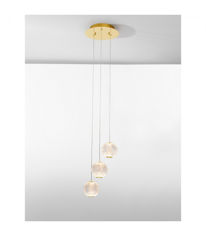 Brillante Integrated LED Pendant Ceiling Light Gold Aluminium LED 15W 664Lm 3200K-4